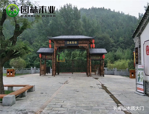 郑州景区木质大门