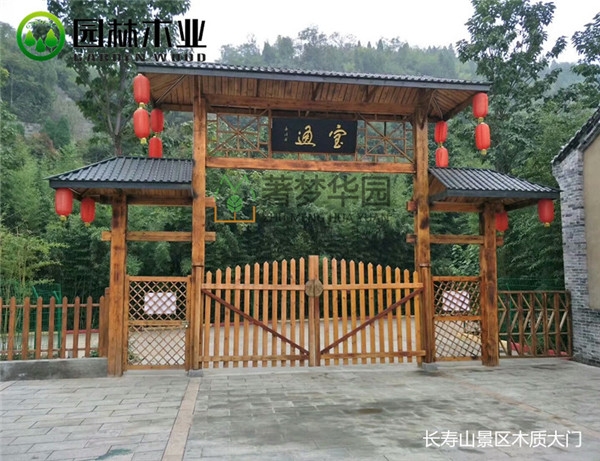 郑州景区木质大门